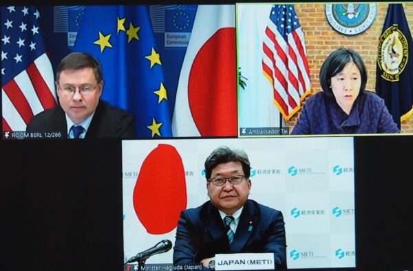 日米欧三極貿易大臣会合 非市場的政策を「グローバルな課題」と位置づけ 中国念頭か