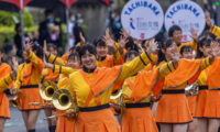 ＜写真＞台湾双十節、京都の高校吹奏楽部がパレード参加　蔡英文総統ともサプライズ面会