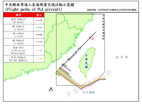 中共軍機103機、台湾の防空識別圏に侵入　過去最多