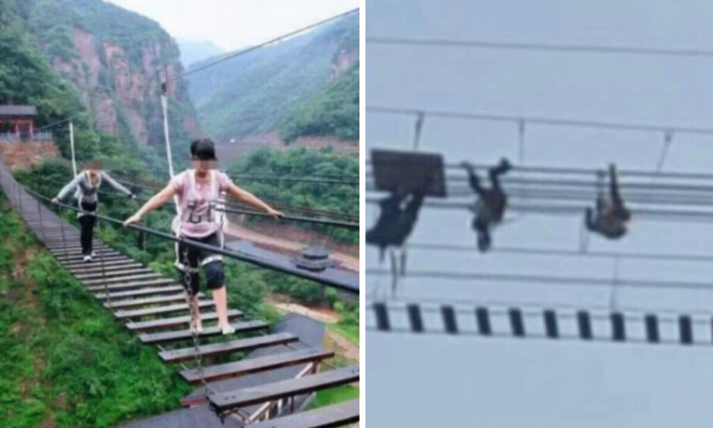 スリルどころか死ぬほどの恐怖！　吊り橋が横転して、観光客が宙づりに＝中国 河南【動画あり】