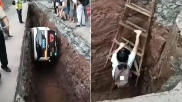 またも「おバカ運転」　中国の無人タクシーが乗客を乗せたまま工事坑にダイブ！【動画あり】