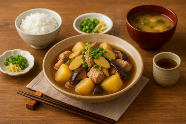 椎茸とじゃがいもの豚肉煮込みで、胃腸をいたわり元気をチャージ