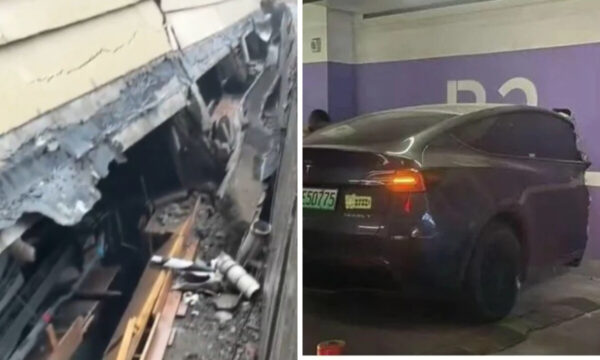 地震もないのに屋根が落ちた！　時速十数キロの車が壁を突き破る＝中国【動画あり】