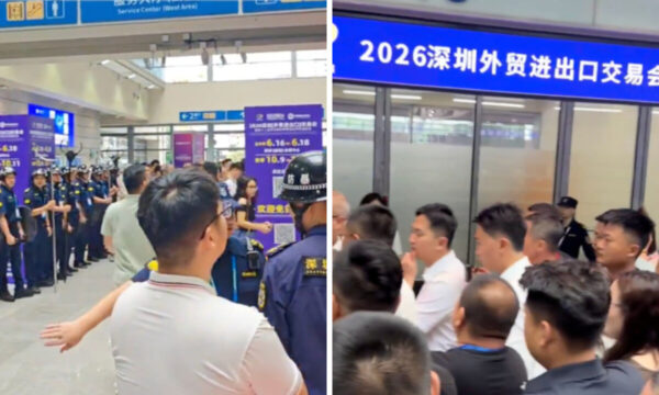 外国人を雇って繁盛演出か 中国の貿易展示会で抗議騒動