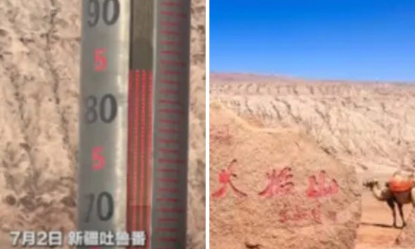 新疆・火焔山 地表84℃　「西遊記」の舞台はいまも灼熱
